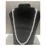 Set of 4 Beaded and Pearl Necklaces with Gold, Cream, and Gray Tones