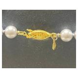 Set of 4 Beaded and Pearl Necklaces with Gold, Cream, and Gray Tones