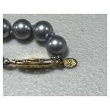 Set of 4 Beaded and Pearl Necklaces with Gold, Cream, and Gray Tones