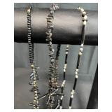 Black Coral Beaded and Branch Necklace Jewelry Set with Brooches and Accessories