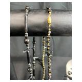 Black Coral Beaded and Branch Necklace Jewelry Set with Brooches and Accessories