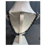 Set of Black Coral Beaded Jewelry Necklaces Bracelets and Earrings