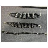 Set of Black Coral Beaded Jewelry Necklaces Bracelets and Earrings
