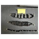 Set of Black Coral Beaded Jewelry Necklaces Bracelets and Earrings