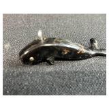 Set of 4 Carved Black Coral Jewelry Pendants and Necklace