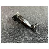 Set of 4 Carved Black Coral Jewelry Pendants and Necklace