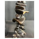 Set of 4 Carved Black Coral Jewelry Pendants and Necklace