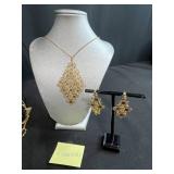Collection of Vintage Gold-Tone Jewelry Including S. Coventry Necklace and Earrings