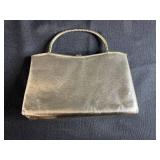 Set of 3 Vintage Handbags Including Floral Needlepoint and Metallic Purse