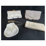 Set of 4 Vintage Beaded Evening Clutch Purses Made in Japan
