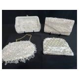 Lot of 4 Vintage Beaded Evening Bags and Clutches Made in Hong Kong