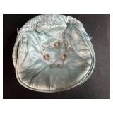 Set of 6 Vintage Satin Drawstring and Foldable Jewelry Pouches