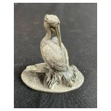 1979 Hudson Pewter Pelican Figurine, 3.5 Inch