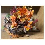 Set of Vintage Ceramic and Porcelain Figurines with Floral Decorations