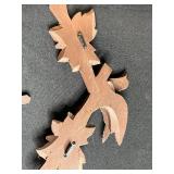 Vintage Wooden Cuckoo Clock with Carved Bird and Leaf Details