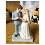 Wedding Collection Figurines and Hallmark Toasting Glasses Set