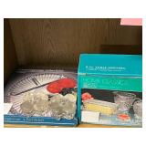 Glass Tableware Collection with Indiana Glass Relish Tray, Home Classics Table Servers, and Floral Candle Holders