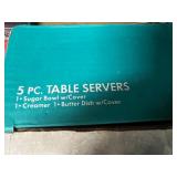 Glass Tableware Collection with Indiana Glass Relish Tray, Home Classics Table Servers, and Floral Candle Holders