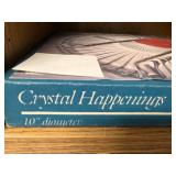 Glass Tableware Collection with Indiana Glass Relish Tray, Home Classics Table Servers, and Floral Candle Holders