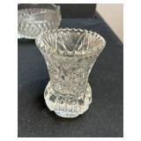 Collection of Vintage Pressed Glass Tableware and Candle Holders