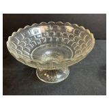 Collection of Vintage Pressed Glass Tableware and Candle Holders