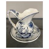 Set of Assorted Vintage Miniature Porcelain Pitchers with Saucers