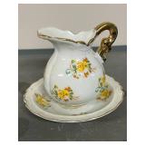 Set of Assorted Vintage Miniature Porcelain Pitchers with Saucers