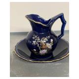 Set of Assorted Vintage Miniature Porcelain Pitchers with Saucers