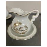 Set of 5 Vintage Porcelain Miniature Pitcher and Bowl Sets, Japan and Enesco