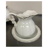 Set of 5 Vintage Porcelain Miniature Pitcher and Bowl Sets, Japan and Enesco