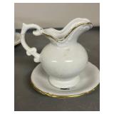 Set of 5 Vintage Porcelain Miniature Pitcher and Bowl Sets, Japan and Enesco