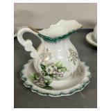 Set of 5 Vintage Porcelain Miniature Pitcher and Bowl Sets, Japan and Enesco