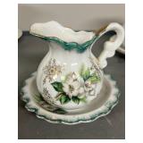 Set of 5 Vintage Porcelain Miniature Pitcher and Bowl Sets, Japan and Enesco