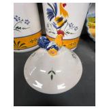 Rooster Ceramic Kitchenware Collection with Canisters, Salt & Pepper Shakers, and Mini Pitcher Set