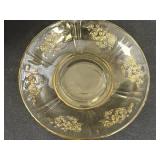 Amber Depression Glass Tea Set with Cups, Saucers, Sugar Bowl and Creamer