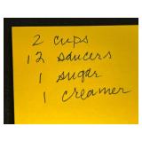 Amber Depression Glass Tea Set with Cups, Saucers, Sugar Bowl and Creamer