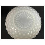 Set of 4 Vintage White Milk Glass Decorative Dishes and Basket