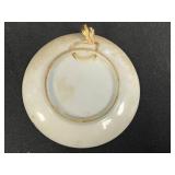 Milk Glass Hobnail Table Lamp and Set of 4 Hand Painted UCAGCO China Miniature Plates