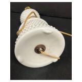 Milk Glass Hobnail Table Lamp and Set of 4 Hand Painted UCAGCO China Miniature Plates