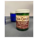 Set of 5 Vintage Apothecary Jars - Vicks, Guia-Camph, Mentholatum, Cobalt and Green Glass