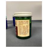 Set of 5 Vintage Apothecary Jars - Vicks, Guia-Camph, Mentholatum, Cobalt and Green Glass