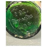 Set of 5 Vintage Apothecary Jars - Vicks, Guia-Camph, Mentholatum, Cobalt and Green Glass