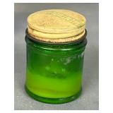 Set of 5 Vintage Apothecary Jars - Vicks, Guia-Camph, Mentholatum, Cobalt and Green Glass