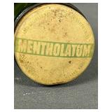 Set of 5 Vintage Apothecary Jars - Vicks, Guia-Camph, Mentholatum, Cobalt and Green Glass