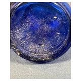 Set of 5 Vintage Apothecary Jars - Vicks, Guia-Camph, Mentholatum, Cobalt and Green Glass