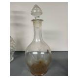 Set of 4 Vintage Glass and Porcelain Decanters Assorted Designs