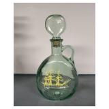 Set of 4 Vintage Glass and Porcelain Decanters Assorted Designs