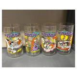 Collection of Vintage Character Glasses Care Bears Flintstones Mickey Mouse