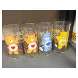 Collection of Vintage Character Glasses Care Bears Flintstones Mickey Mouse