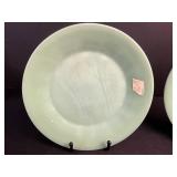 Set of 2 9-Inch Jadeite Green Glass Dinner Plates